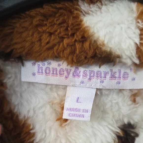 Cozy Kids' Faux Fur Jacket - Brown and White - Picture 2 of 4